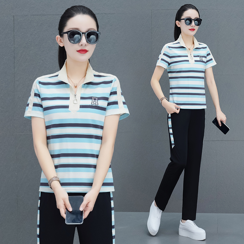 休闲时尚套装80.00穿名堂5017-X 女装短袖套装货源批发 穿名堂6805女装一件代发