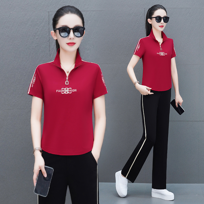 休闲时尚套装80.00穿名堂5017-X 女装短袖套装货源批发 穿名堂6818女装一件代发
